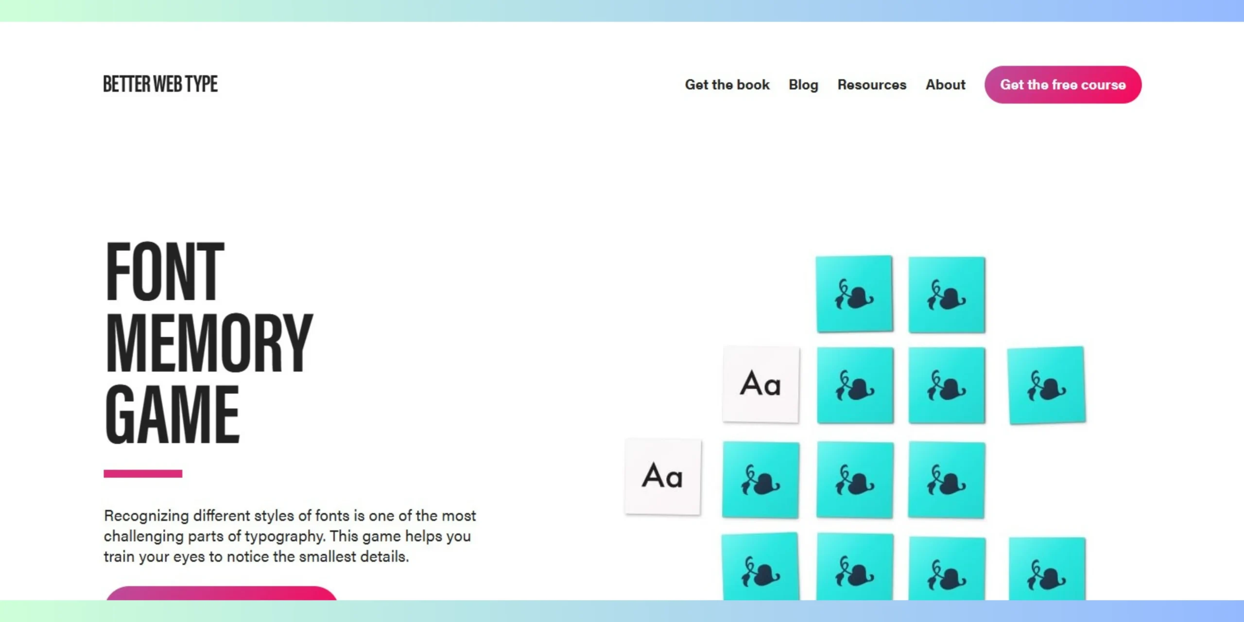 Font Memory – A Game for Your Eyes